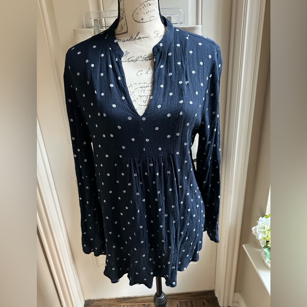 LOFT Long Sleeves Cotton Gauze Blouse